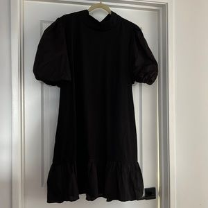 Eloquii black dress with puff sleeve